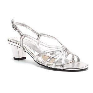 LEASH WOMENS CUSHIONED FOOTBED HEELS EVENING SANDALS, 7.5N